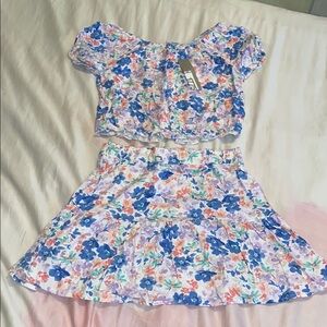 Girls Floral Two-Piece Set Size XL NEW